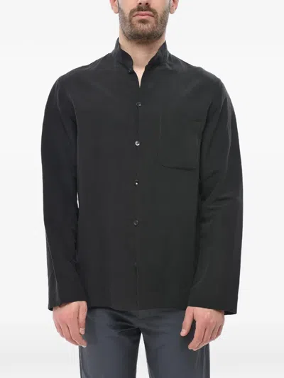 Umit Benan Francis Mandarin-collar Shirt In Black