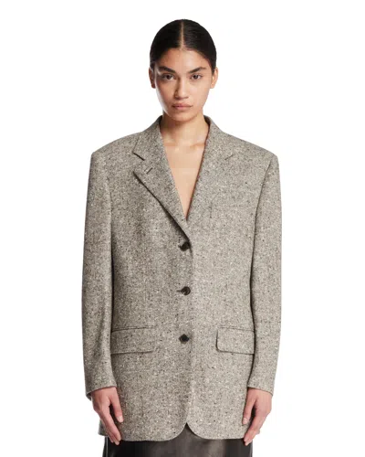 Umit Benan Gray Cashmere Jacket In Gray Grigio   #626262