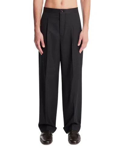 Umit Benan Gray Wool Tailored Trousers In Black
