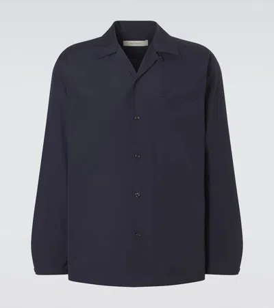 Umit Benan Cotton And Silk Shirt In Blue