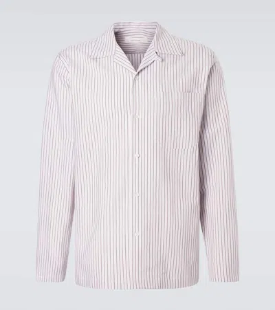 Umit Benan Havana Striped Linen And Cotton Shirt In Neutral