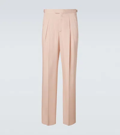 Umit Benan Johnny Silk Suit Pants In Pink
