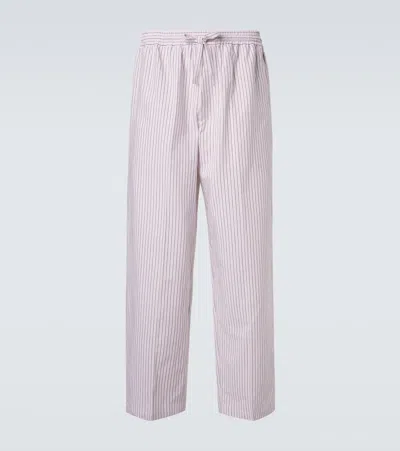 Umit Benan Julian Cotton And Silk Straight Pants In Pink