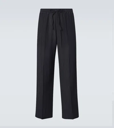 Umit Benan Julian Linen And Cotton Straight Pants In Black