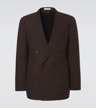 Umit Benan Linen And Wool Suit Jacket In Brown