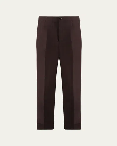Umit Benan Men's Brushed Cotton Trousers In Brown