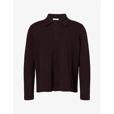 Umit Benan Mens Benan Brown Winter Sunset Button-up Cashmere-blend Top