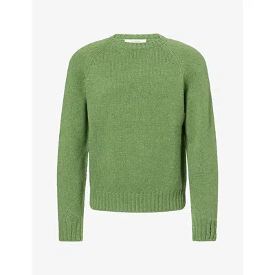Umit Benan Mens Grass Milano Crew-neck Cashmere Jumper In Green