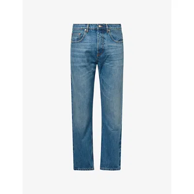 Umit Benan Mens Medium Wash Kevin Straight-leg Denim Jeans In Blue