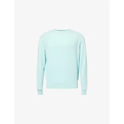 Umit Benan Mens Puffo Ralph Crewneck Silk-cashmere Knit Jumper In Blue