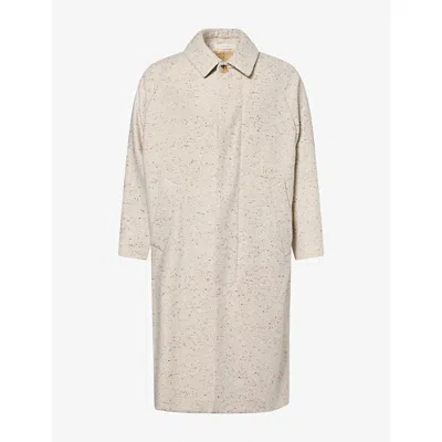 Umit Benan Mens Tribeca Long Brushed Cashmere Coat Bott Beige In Neutral