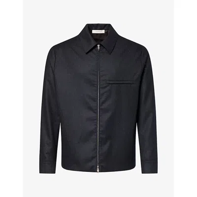 Umit Benan Mens Work Zipped Wool Jacket Dark Grey In Black