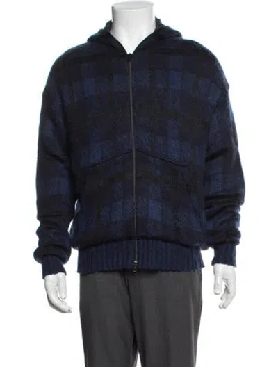 Pre-owned Umit Benan Plaid Print Jacket In Blue