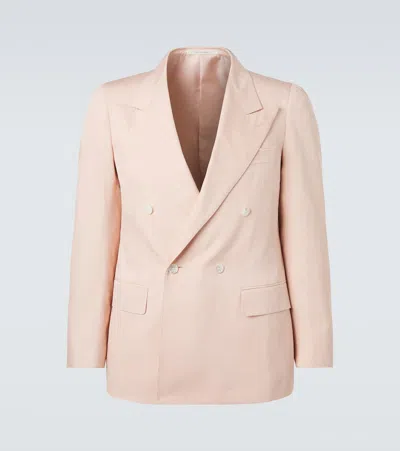 Umit Benan Richard Double-breasted Silk Blazer In Pink