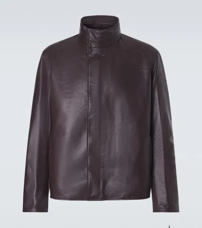 Umit Benan Ryan Reversible Leather Jacket In Brown
