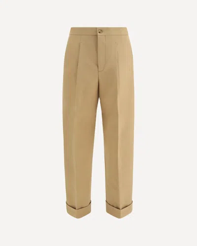 Umit Benan Tailored Cotton Trousers In Brown
