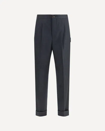 Umit Benan Tailored Wool Pants In Blue