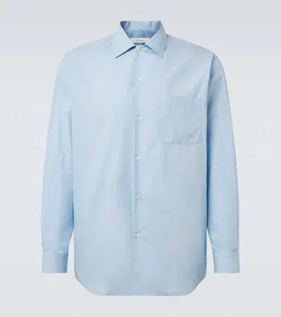 Umit Benan Weekend Cotton Poplin Shirt In Blue