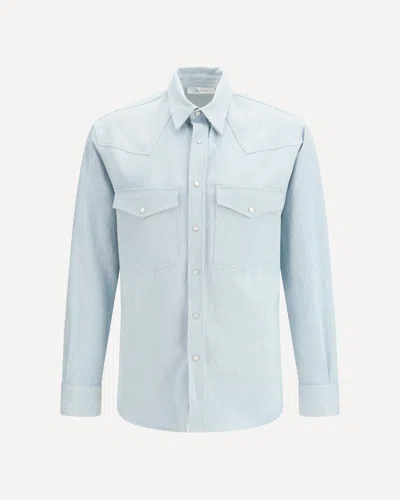 Umit Benan Western Denim Shirt In Blue
