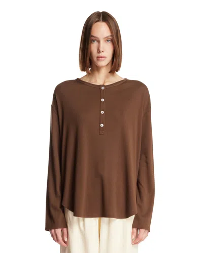 Umit Benan White Mariebelle Serafina Blouse In Brown