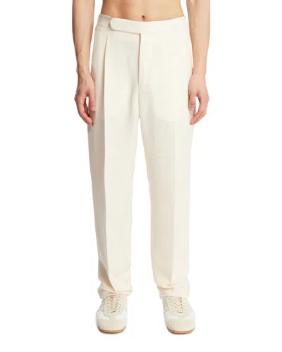 Umit Benan White Silk Pietro Trousers