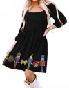 Umorger Sequined Christmas Nutcracker Square Neck Mini Dress In Black In Black