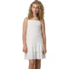 Un Deux Trois Girl's Tiered Dress W/ Bow In White