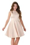 Un Deux Trois Kids'  Cap Sleeve Boat Neck Dress In Longer Length In White