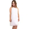 Un Deux Trois Chiffon Shift Dress In White