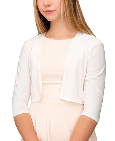 Un Deux Trois Cropped Bolero Jacket - Big Kid In White