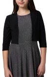 Un Deux Trois Kids'  Cropped Bolero Jacket In Black