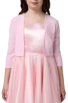Un Deux Trois Kids'  Cropped Bolero Jacket In Pink