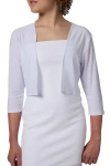Un Deux Trois Kids'  Cropped Bolero Jacket In White