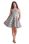 Un Deux Trois Kids'  Fit And Flare Party Dress In Blue