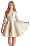 Un Deux Trois Kids'  Fit And Flare Party Dress In Yellow