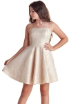 Un Deux Trois Girl's Jacquard A-line Dress In Gold