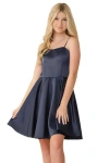 Un Deux Trois Fit And Flare Party Dress In Navy