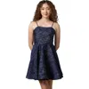 Un Deux Trois Kids'  Fit And Flare Party Dress In Blue