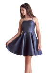Un Deux Trois Kids' Fit & Flare Dress In Navy