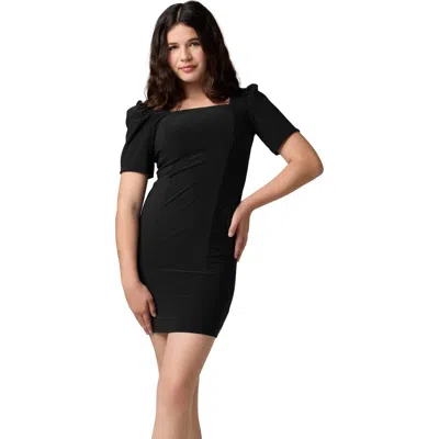 UN DEUX TROIS UN DEUX TROIS FITTED PUFF SLEEVE DRESS