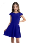 Un Deux Trois Kids'  Flutter Sleeve Dress In Black