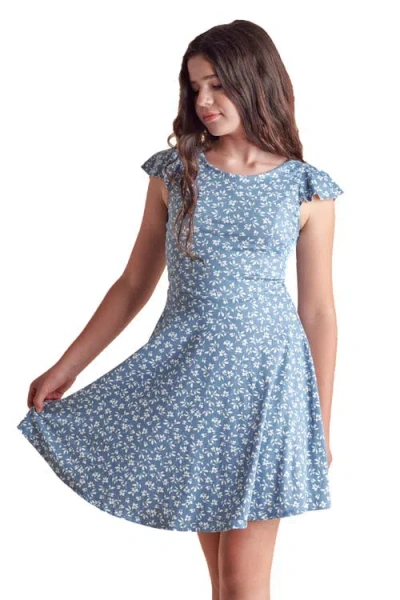 UN DEUX TROIS UN DEUX TROIS FLUTTER SLEEVE DRESS