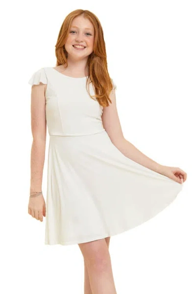 UN DEUX TROIS UN DEUX TROIS FLUTTER SLEEVE DRESS