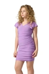Un Deux Trois Kids'  Flutter Sleeve Fitted Dress In Purple