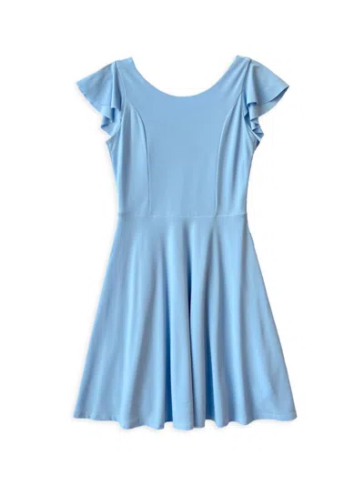 UN DEUX TROIS GIRL'S FLUTTER SLEEVE DRESS