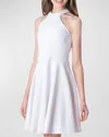 Un Deux Trois Kids' Girl's Halter Keyhole-back Dress In White