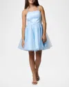 Un Deux Trois Kids' Girl's Satin & Tulle Party Dress In Light Blue