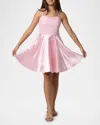 Un Deux Trois Kids' Girl's Sequin & Satin Combo Dress In Pink