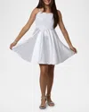 Un Deux Trois Kids' Girl's Sequin & Satin Combo Dress In White
