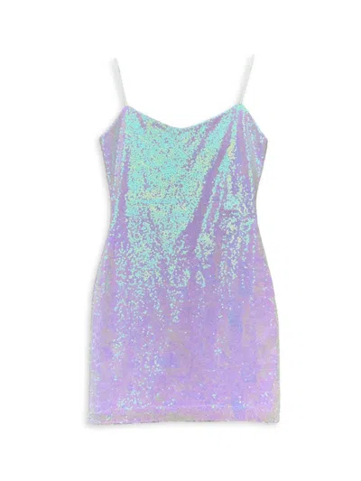 Un Deux Trois Girl's Sequin-embellished Fitted Dress In White